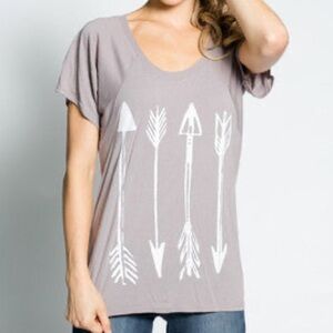 Bella Canvas Taupe Short Sleeve Tee with Arrow Print